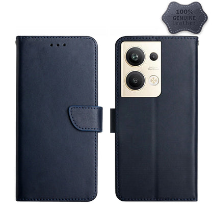 HT02 Genuine Leather Fingerprint-proof Flip Phone Case