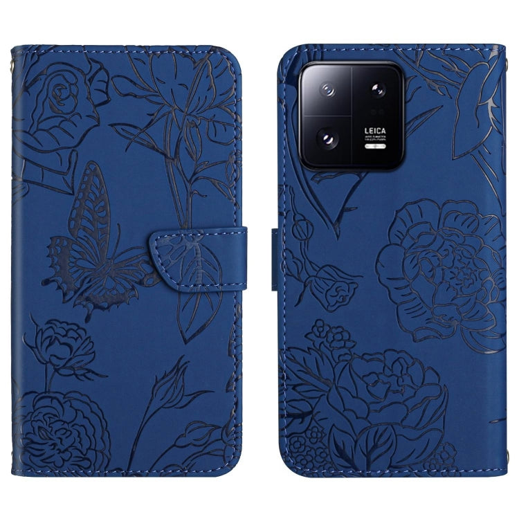 HT03 Skin Feel Butterfly Embossed Flip Leather Phone Case, Series 2