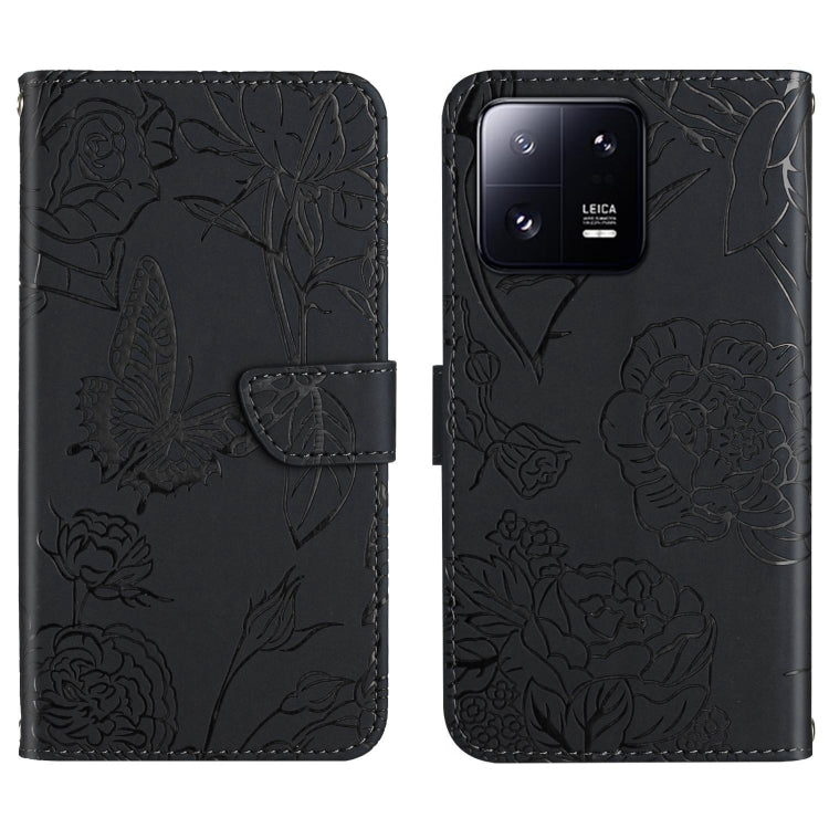 HT03 Skin Feel Butterfly Embossed Flip Leather Phone Case, Series 2