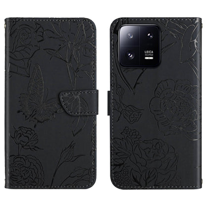 HT03 Skin Feel Butterfly Embossed Flip Leather Phone Case, Series 2