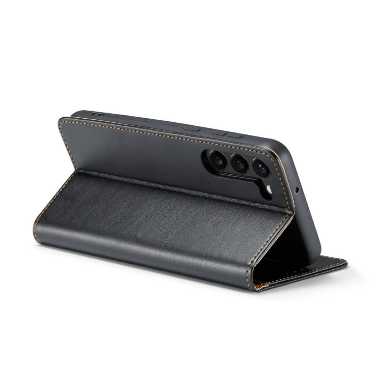 Fierre Shann PU Genuine Leather Texture Leather Phone Case, For Samsung Galaxy S23 5G