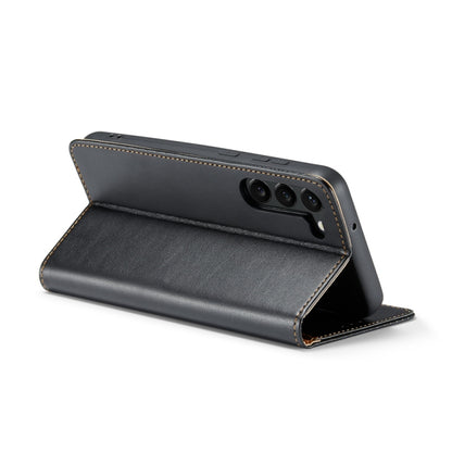 Fierre Shann PU Genuine Leather Texture Leather Phone Case, For Samsung Galaxy S23 5G