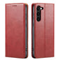 Fierre Shann PU Genuine Leather Texture Leather Phone Case, For Samsung Galaxy S23 5G