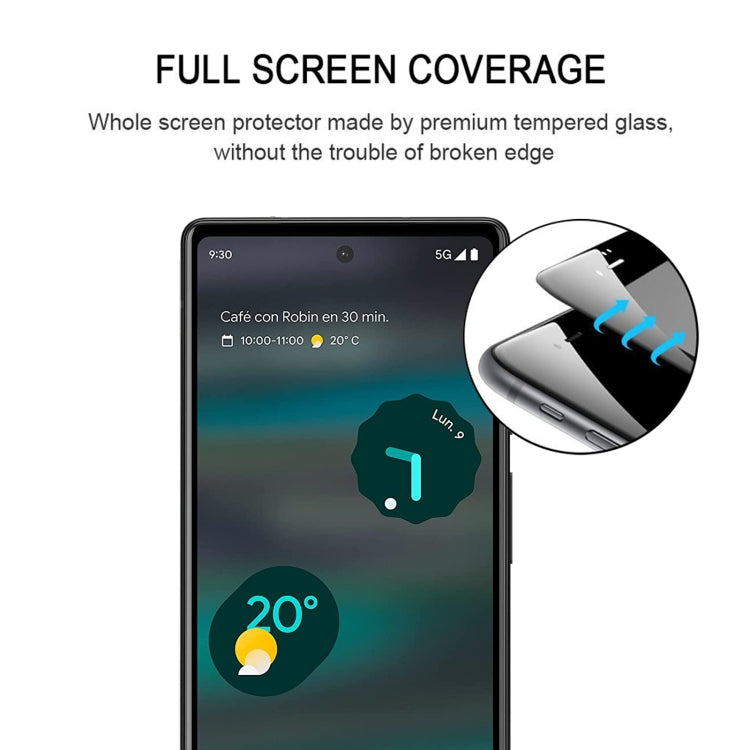 Full Glue Full Cover Screen Protector Tempered Glass Film, For Google Pixel 6a (1 PC), For Google Pixel 7 (1 PC)
