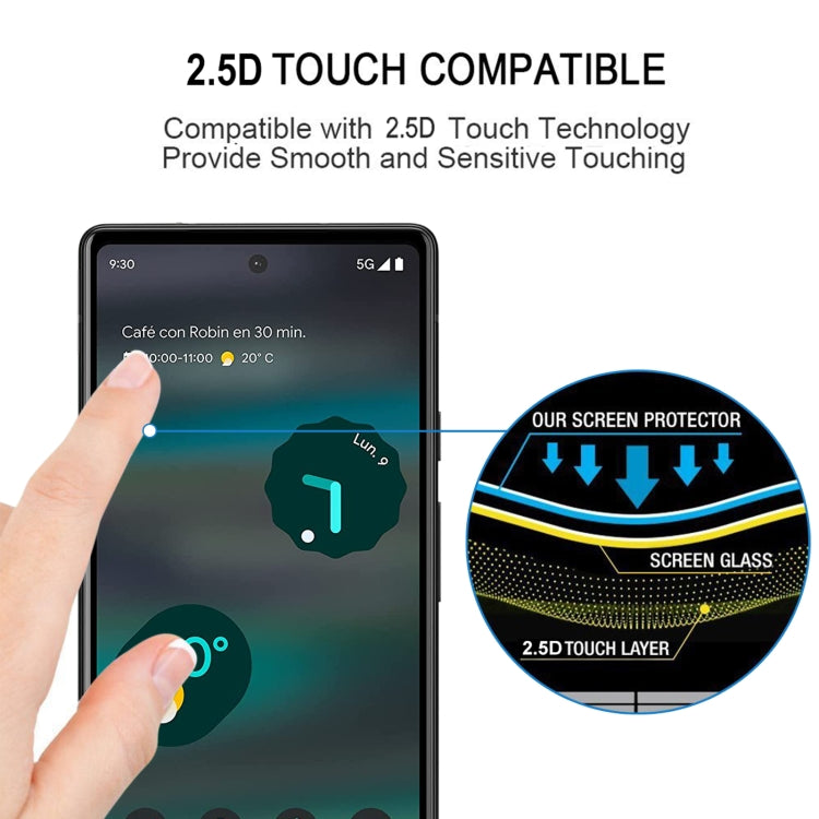 Full Glue Full Cover Screen Protector Tempered Glass Film, For Google Pixel 6a (1 PC), For Google Pixel 7 (1 PC)