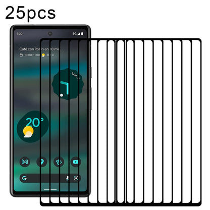 25pcs Full Glue Full Cover Screen Protector Tempered Glass Film, For Google Pixel 6a (25 PCS), For Google Pixel 7 (25 PCS)