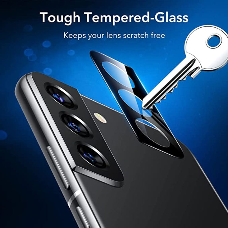 2pcs 3D Edge Glue Tempered Glass Full Film with 2pcs Aluminum Lens Film Set, Support Fingerprint Unlock