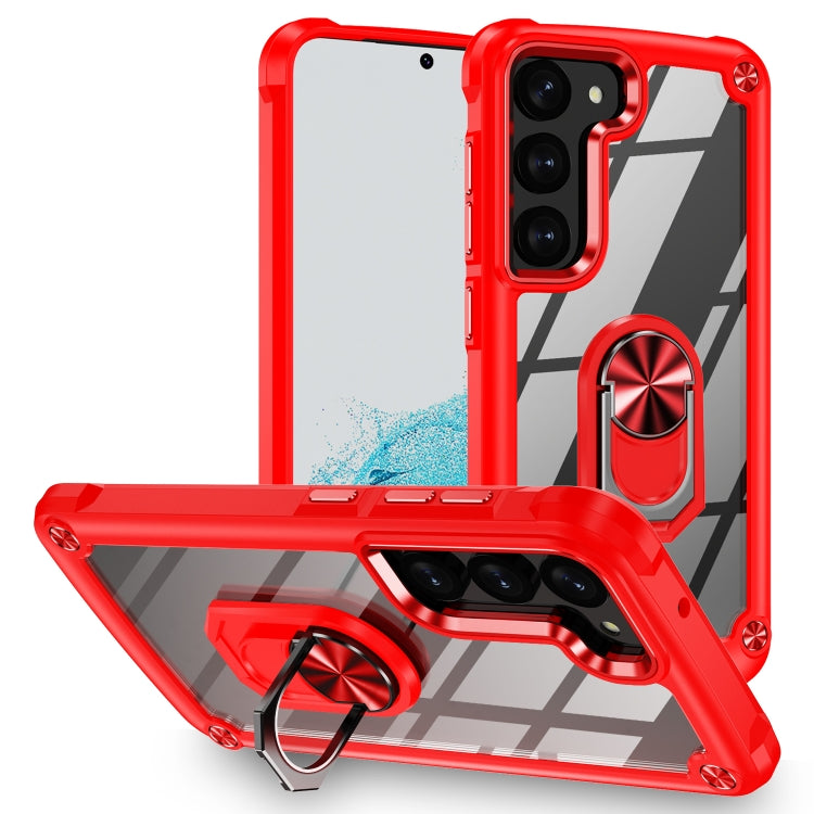 TPU + PC Lens Protection Phone Case with Ring Holder