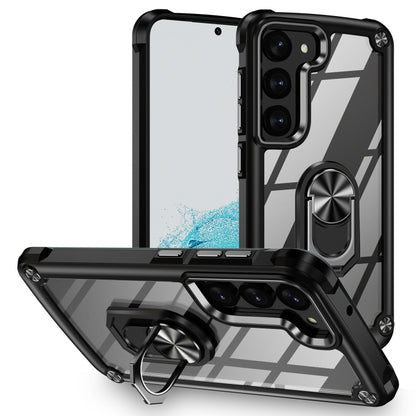 TPU + PC Lens Protection Phone Case with Ring Holder