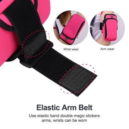 Zipper Double Pocket Multi Function Sports Arm Bag with Earphone Hole