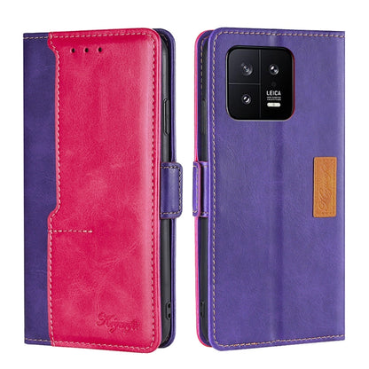 Contrast Color Side Buckle Leather Phone Case