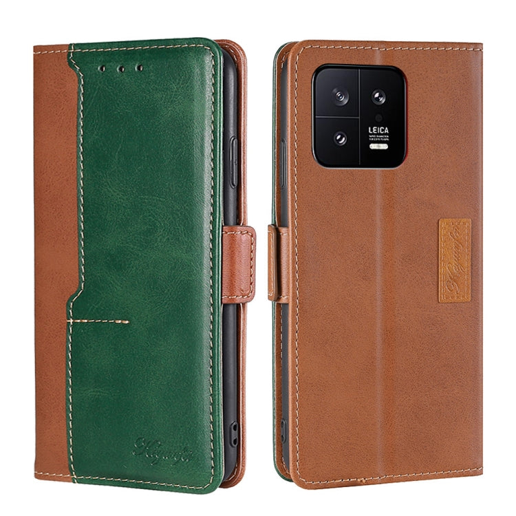 Contrast Color Side Buckle Leather Phone Case