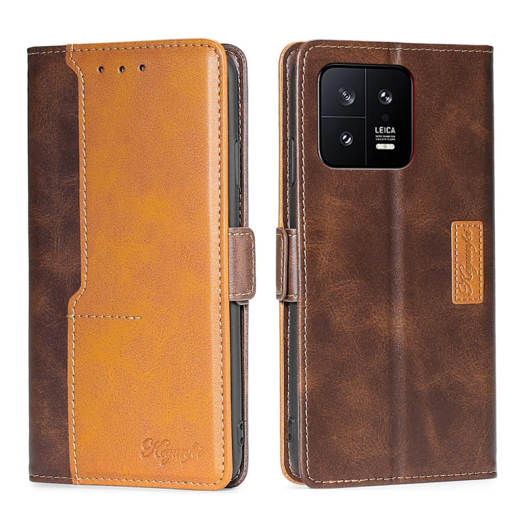 Contrast Color Side Buckle Leather Phone Case