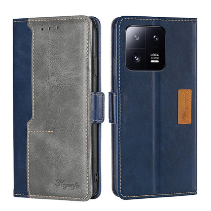 Contrast Color Side Buckle Leather Phone Case