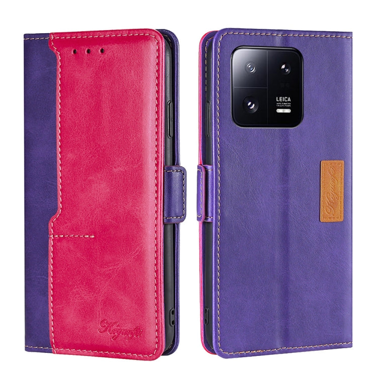 Contrast Color Side Buckle Leather Phone Case