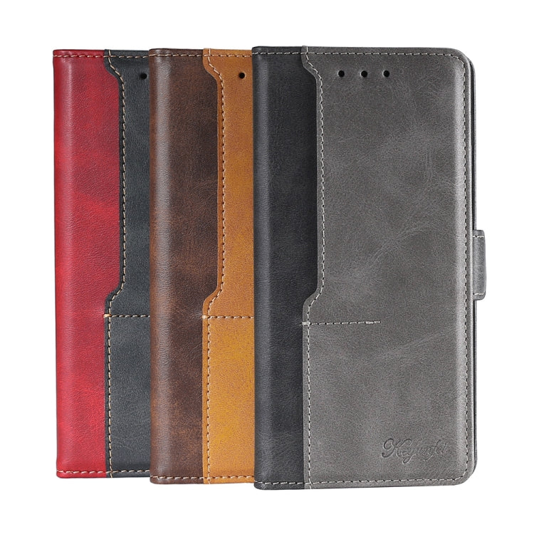 Contrast Color Side Buckle Leather Phone Case