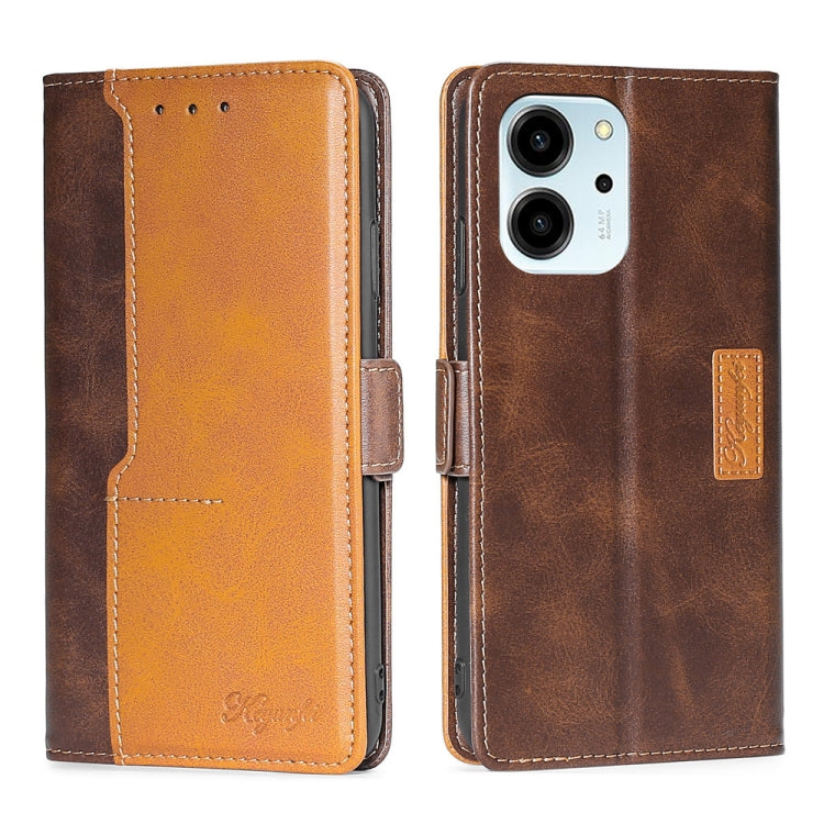 Contrast Color Side Buckle Leather Phone Case