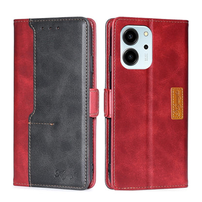 Contrast Color Side Buckle Leather Phone Case