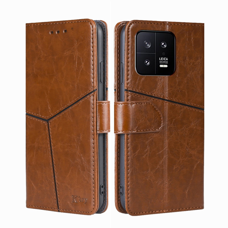 Geometric Stitching Horizontal Flip Leather Phone Case