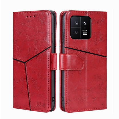 Geometric Stitching Horizontal Flip Leather Phone Case