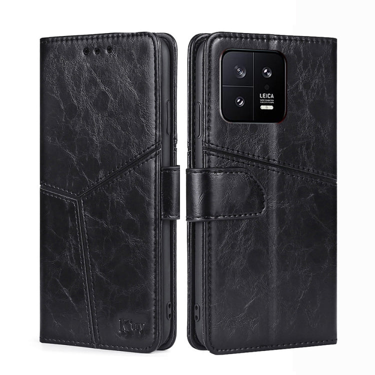 Geometric Stitching Horizontal Flip Leather Phone Case