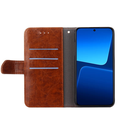 Geometric Stitching Horizontal Flip Leather Phone Case