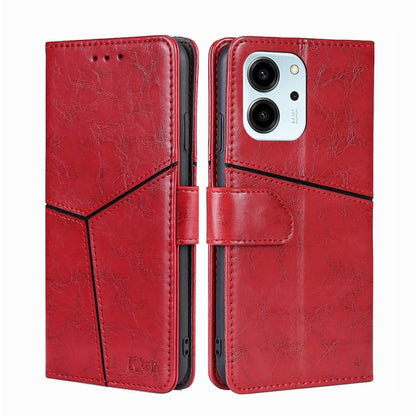 Geometric Stitching Horizontal Flip Leather Phone Case