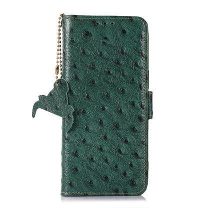 Ostrich Pattern Genuine Leather RFID Phone Case