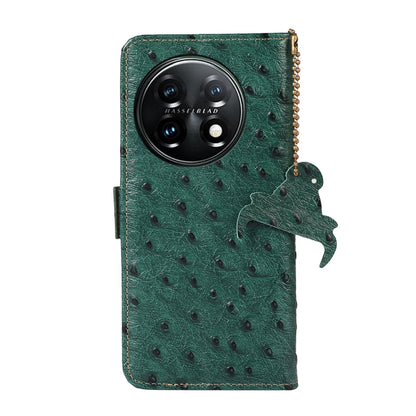 Ostrich Pattern Genuine Leather RFID Phone Case