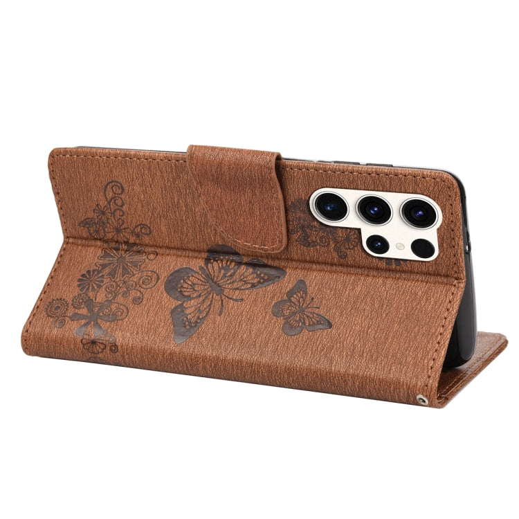 Butterfly Embossed Horizontal Flip Leather Phone Case, For Samsung Galaxy S23 Ultra 5G