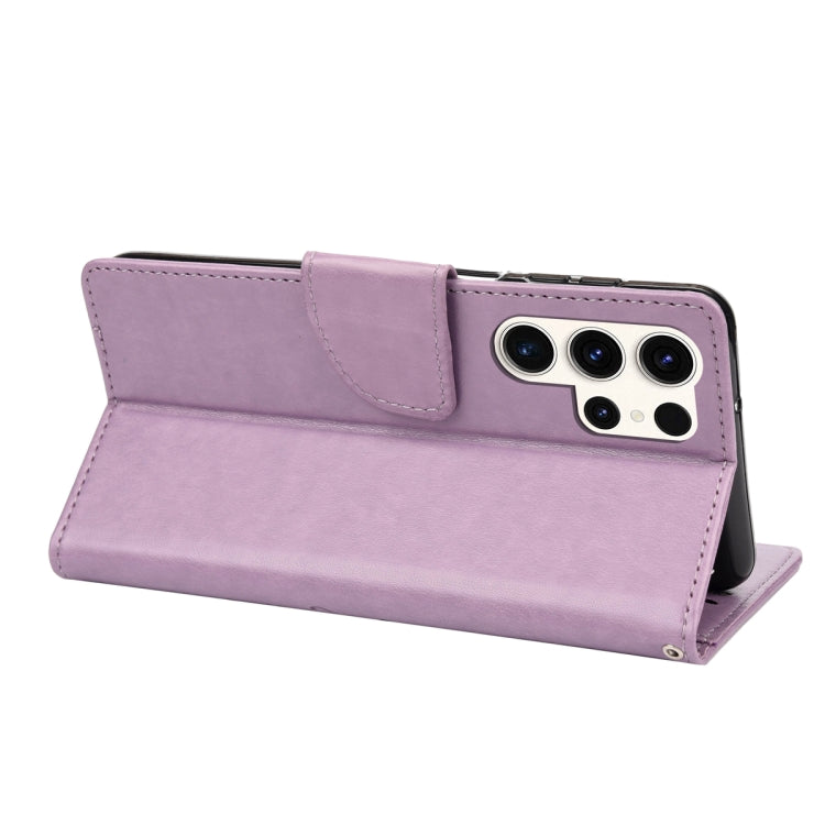 Butterfly Flower Pattern Flip Leather Phone Case, For Samsung Galaxy S23 Ultra 5G