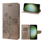 Butterfly Flower Pattern Flip Leather Phone Case, For Samsung Galaxy S23 Ultra 5G