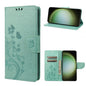 Butterfly Flower Pattern Flip Leather Phone Case, For Samsung Galaxy S23 Ultra 5G