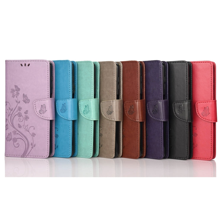 Butterfly Flower Pattern Flip Leather Phone Case