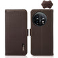 KHAZNEH Side-Magnetic Litchi Genuine Leather RFID Phone Case