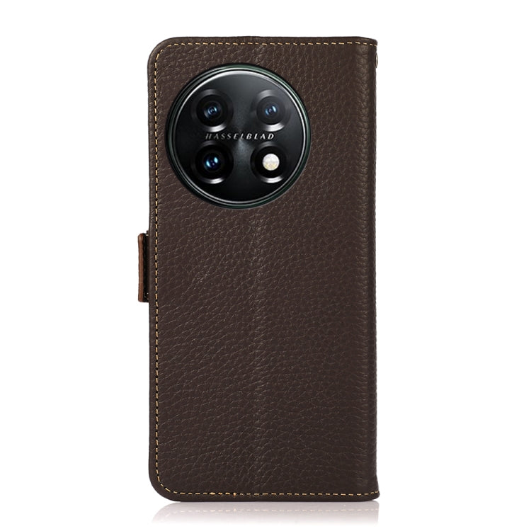 KHAZNEH Side-Magnetic Litchi Genuine Leather RFID Phone Case