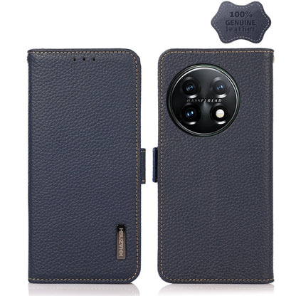 KHAZNEH Side-Magnetic Litchi Genuine Leather RFID Phone Case