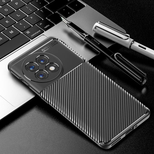 Carbon Fiber Texture Shockproof TPU Phone Case, For OnePlus Ace 2 5G/11R
