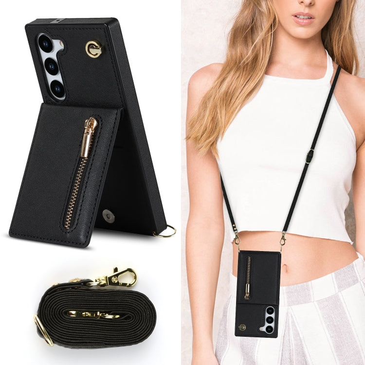 Cross-body Zipper Square TPU+PU Back Cover Case