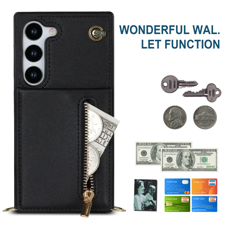Cross-body Zipper Square TPU+PU Back Cover Case, For Samsung Galaxy S23 5G, For Samsung Galaxy S23+ 5G, For Samsung Galaxy S23 Ultra 5G