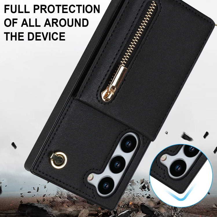 Cross-body Zipper Square TPU+PU Back Cover Case, For Samsung Galaxy S23 5G, For Samsung Galaxy S23+ 5G, For Samsung Galaxy S23 Ultra 5G