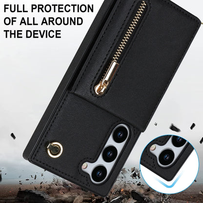 Cross-body Zipper Square TPU+PU Back Cover Case, For Samsung Galaxy S23 5G, For Samsung Galaxy S23+ 5G, For Samsung Galaxy S23 Ultra 5G