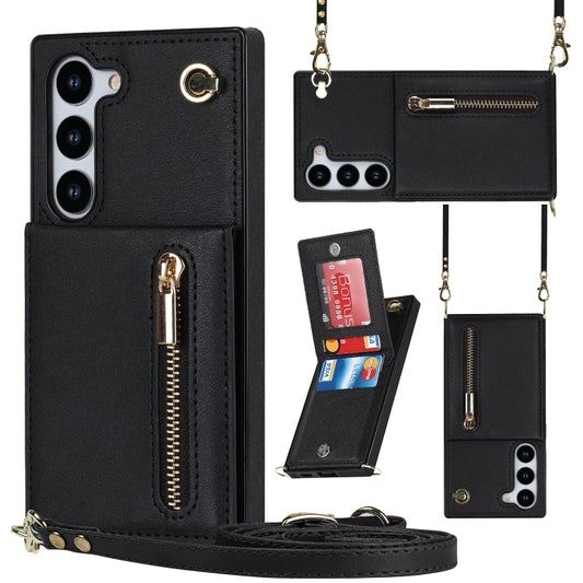 Cross-body Zipper Square TPU+PU Back Cover Case, For Samsung Galaxy S23 5G, For Samsung Galaxy S23+ 5G, For Samsung Galaxy S23 Ultra 5G