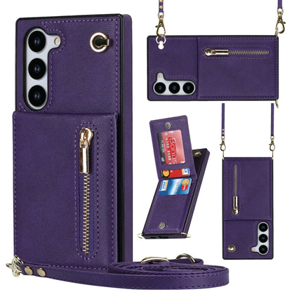 Cross-body Zipper Square TPU+PU Back Cover Case