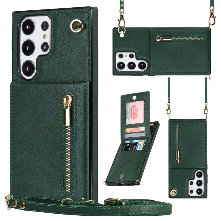 Cross-body Zipper Square TPU+PU Back Cover Case