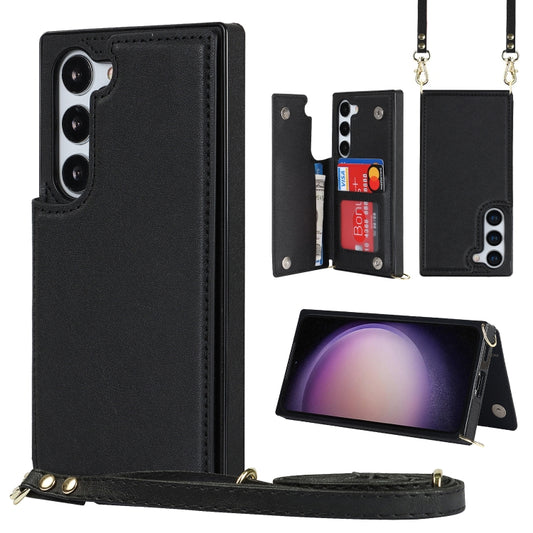 Cross-body Square Double Buckle Flip Card Bag TPU+PU Case, For Samsung Galaxy S23 5G, For Samsung Galaxy S23+ 5G, For Samsung Galaxy S23 Ultra 5G