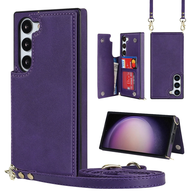 Cross-body Square Double Buckle Flip Card Bag TPU+PU Case, For Samsung Galaxy S23 5G, For Samsung Galaxy S23+ 5G, For Samsung Galaxy S23 Ultra 5G