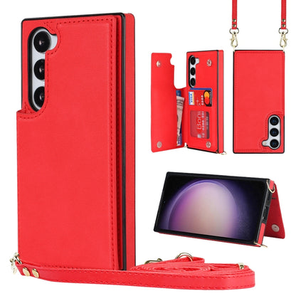 Cross-body Square Double Buckle Flip Card Bag TPU+PU Case, For Samsung Galaxy S23 5G, For Samsung Galaxy S23+ 5G, For Samsung Galaxy S23 Ultra 5G