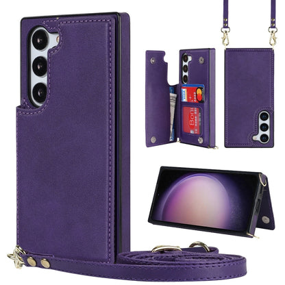 Cross-body Square Double Buckle Flip Card Bag TPU+PU Case, For Samsung Galaxy S23 5G, For Samsung Galaxy S23+ 5G, For Samsung Galaxy S23 Ultra 5G