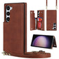 Cross-body Square Double Buckle Flip Card Bag TPU+PU Case, For Samsung Galaxy S23 5G, For Samsung Galaxy S23+ 5G, For Samsung Galaxy S23 Ultra 5G
